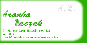 aranka maczak business card